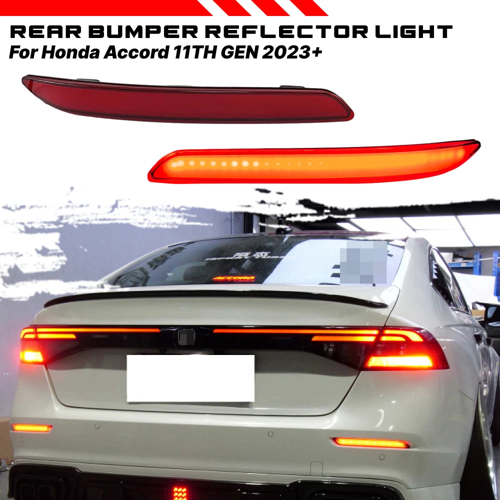 Pair LED Red Rear Reflector Turn Signal Lights for Honda Accord (2023)
