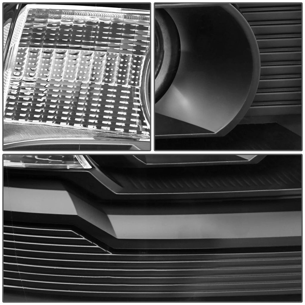 Projector Headlight Lamps for GMC Sierra (2014–2018) Black Housing Clear Corner