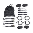 Set of 4 Ratchet Straps 1" x 15' 2200 lbs Break Strength with S Hooks