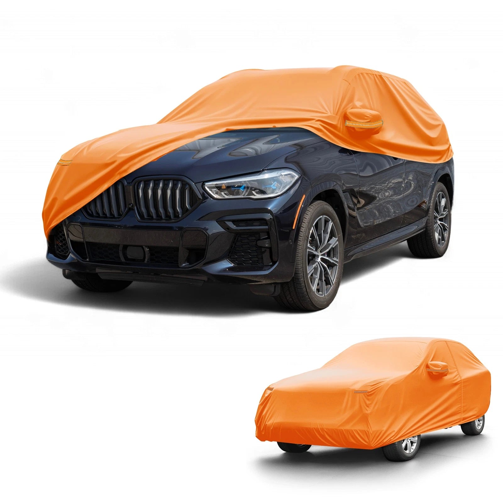 Waterproof Car Cover for BMW X5 (2000–2023) - Orange Cotton, Zipper