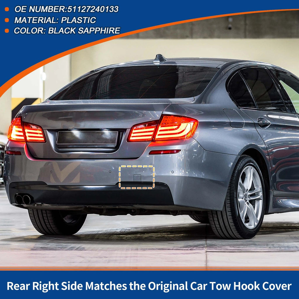 Tow Hook Cover No. 51127240133 for BMW 5 Series (Black Sapphire)