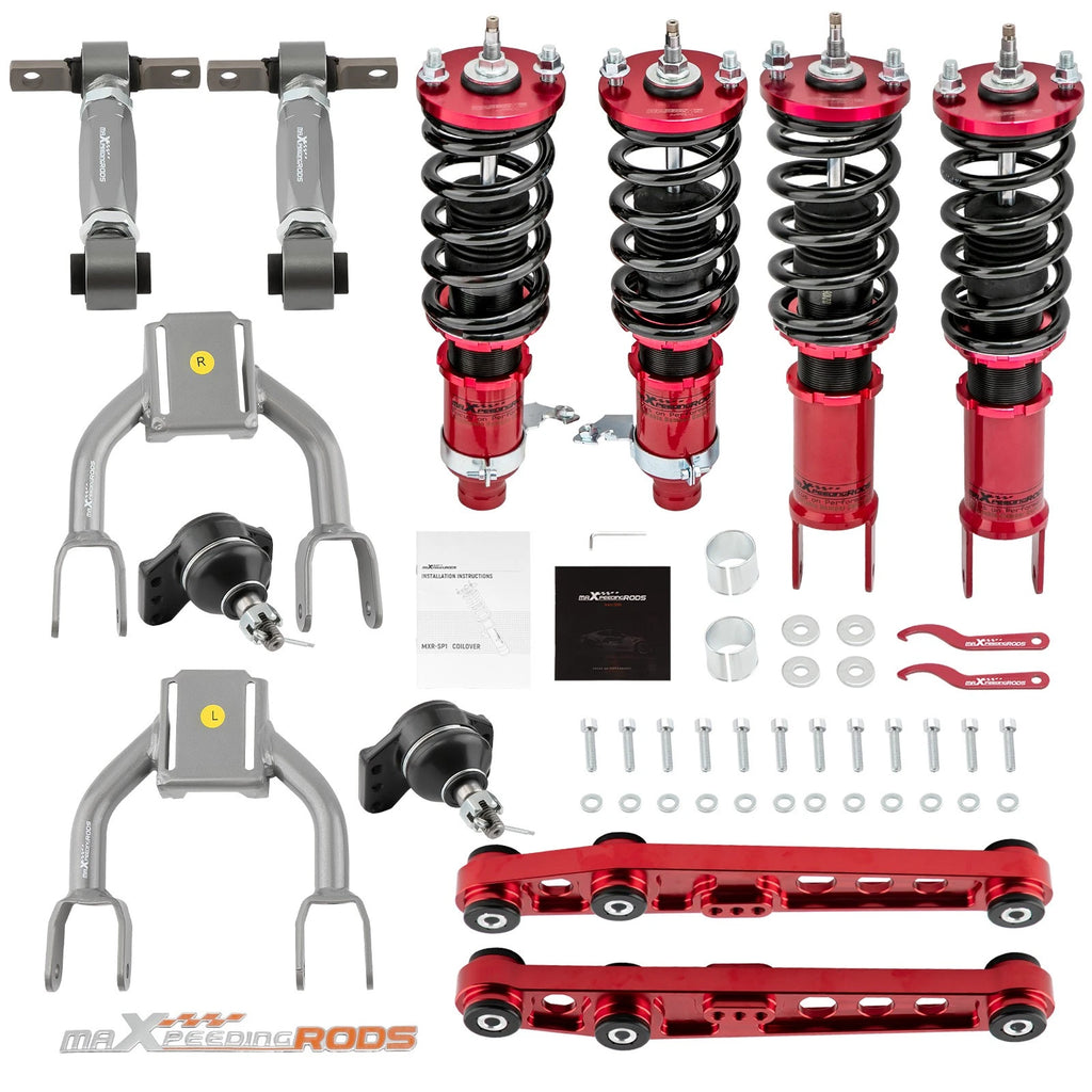 Set of 4 Coilovers & 8 Lower Control Arm Camber Kit for Honda Civic Del Sol (1992–1995)