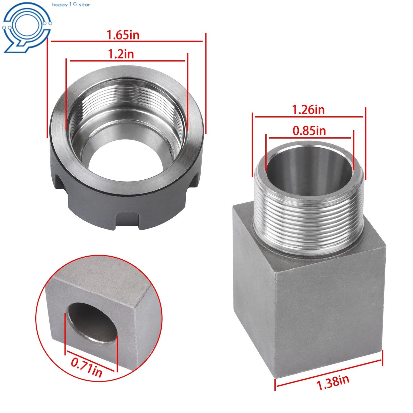 Complete Collet Block Set for ER-25 (Hex & Square Shapes)