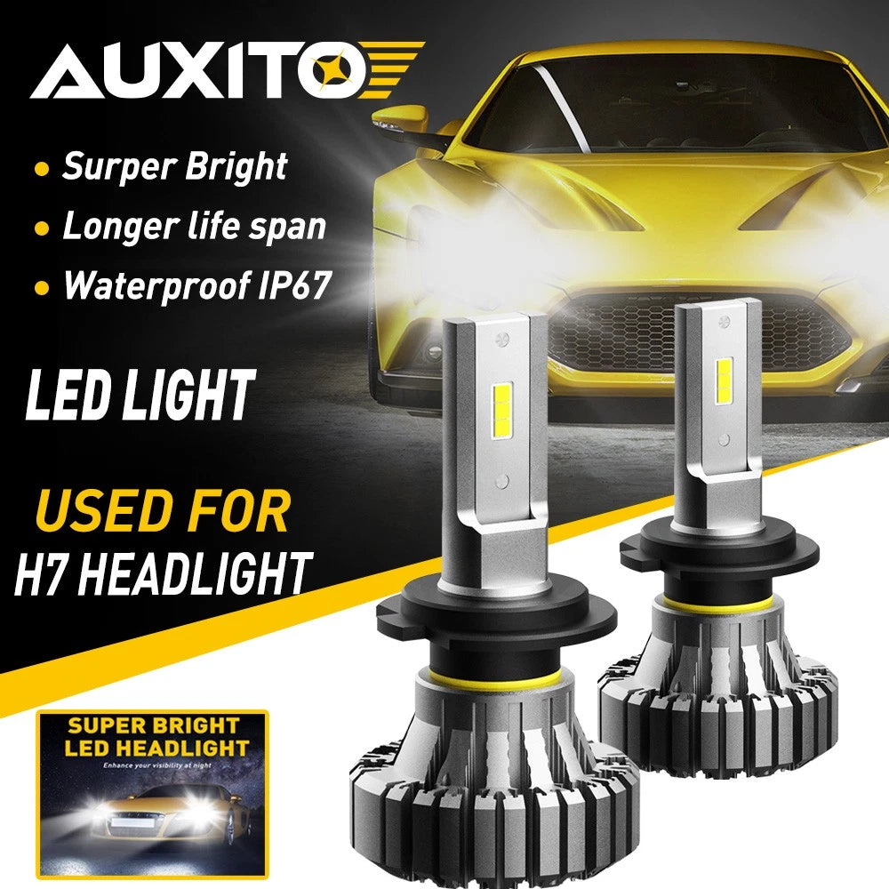 2X AUXITO H7 Bright White LED Headlight Bulbs for