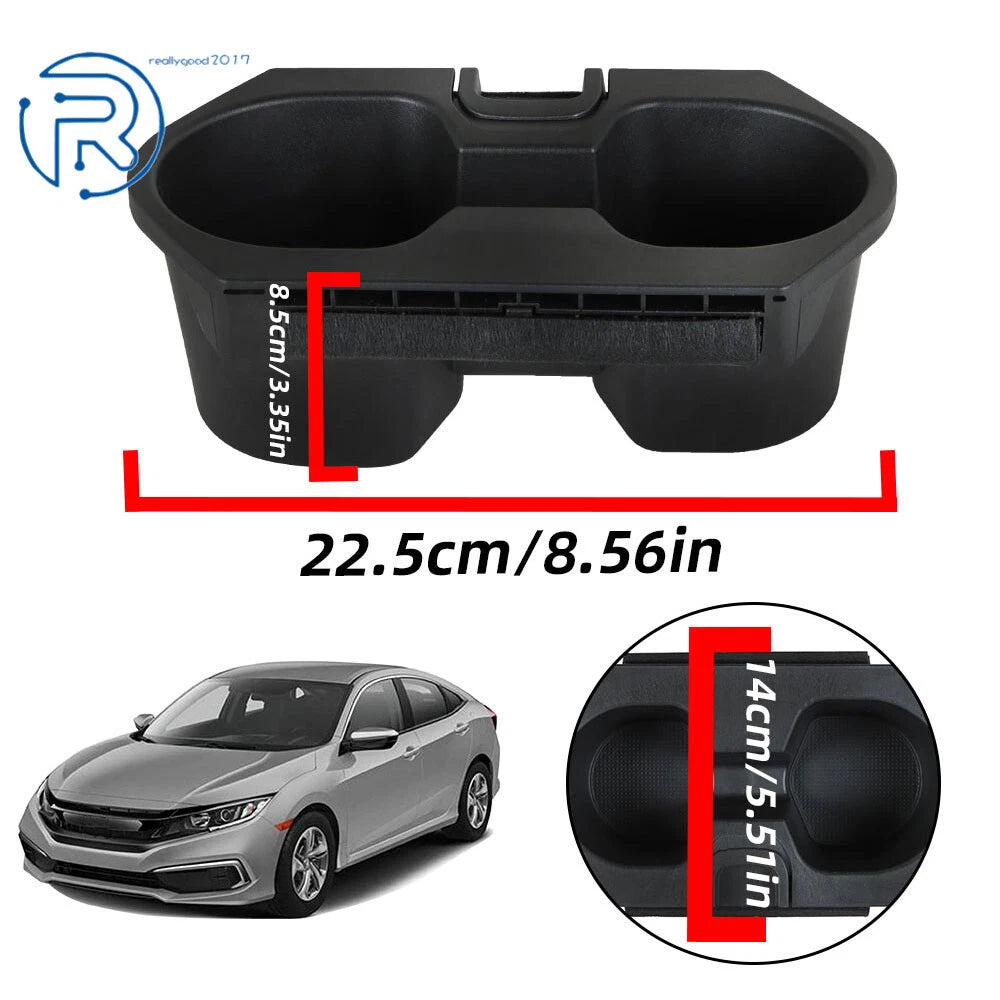 Center Console Cup Holder for Honda Civic (2016-2018) Black Plastic