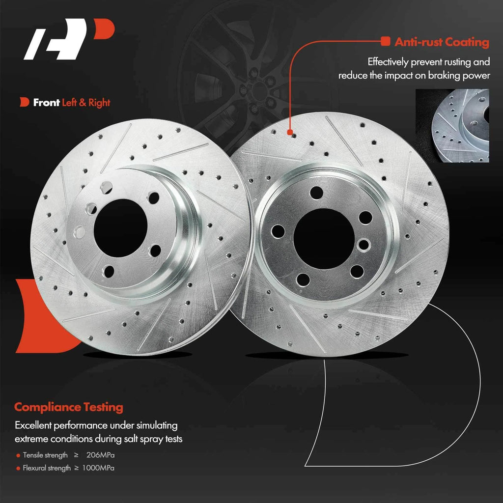 Set of 6 Drilled Brake Rotors & Pads for BMW 328i xDrive