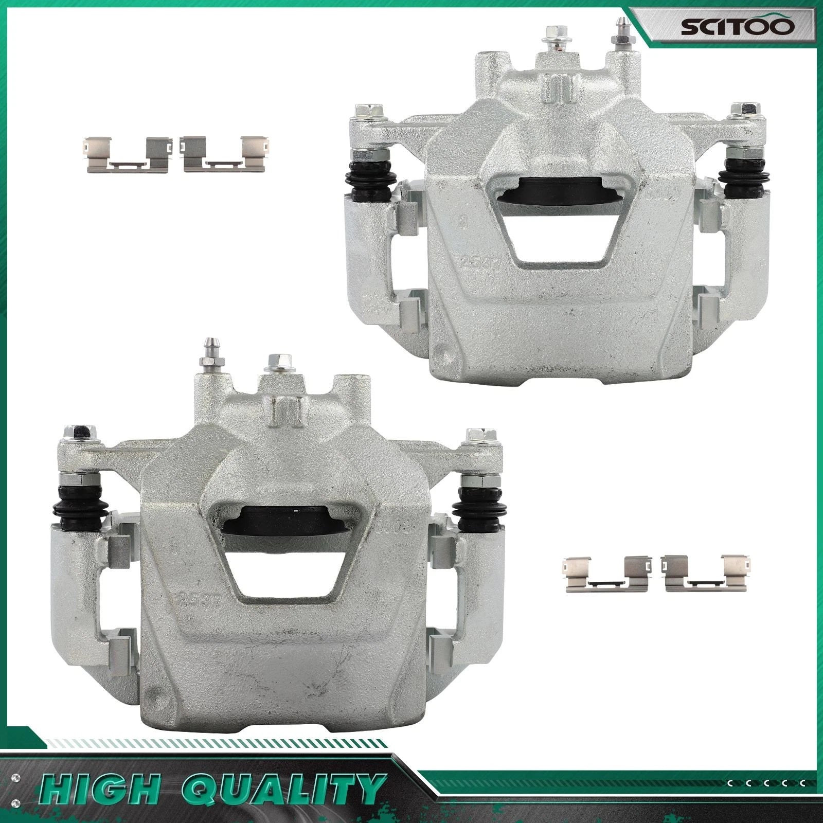 Pair Front Brake Calipers for Chevrolet Sonic (2012–2017) w/ Bracket