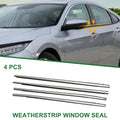 Set of 4 Weatherstrip Window Seal for Honda Civic (2017–2020) Black Silver