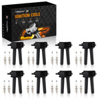 8pcs Ignition Coil & 16 Spark Plug for Chrysler Dodge Charger Ram Jeep (N/A)
