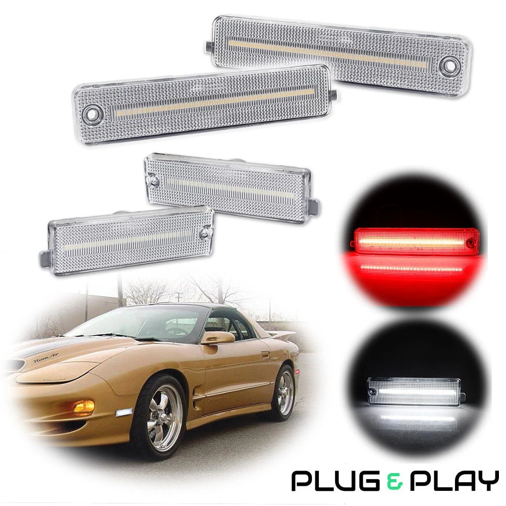Set of 4 Clear LED Side Marker Lights for Pontiac Firebird (1998–2002)