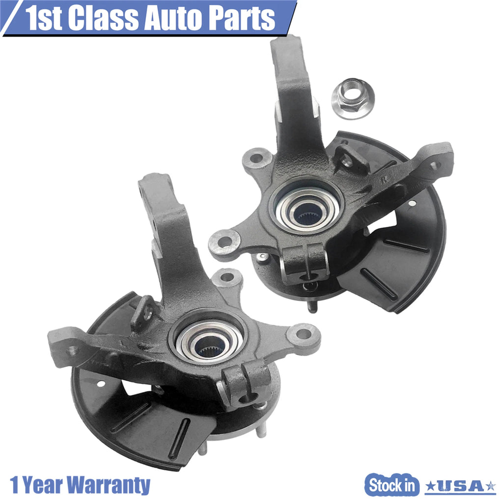Front Steering Knuckle & Wheel Bearing Hub Assembly Pair for Ford Escape (2005–2012)