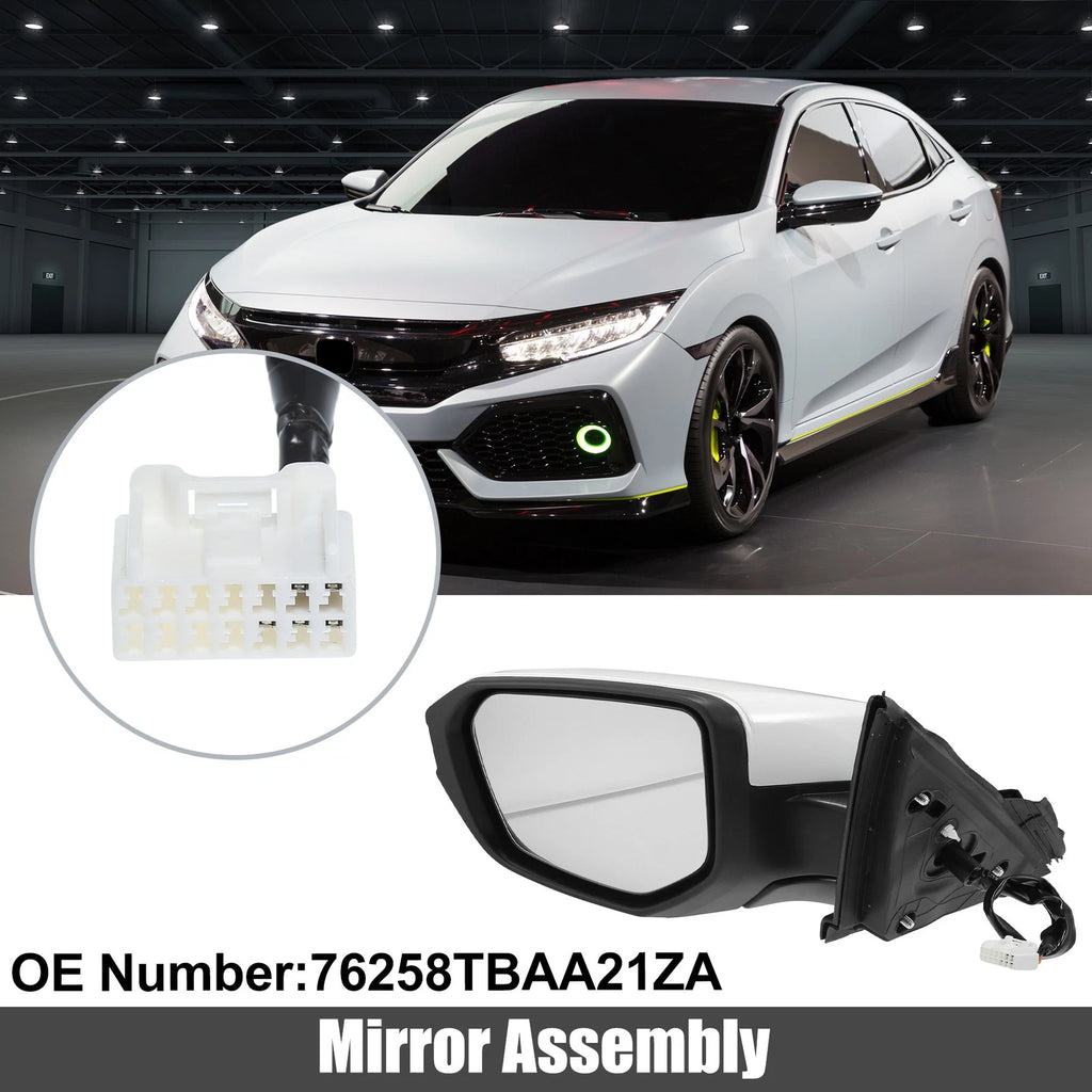 5 Pin Left Side Exterior Door Mirror Assembly for Honda Civic (2016–2020)