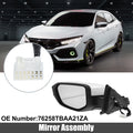 5 Pin Left Side Exterior Door Mirror Assembly for Honda Civic (2016–2020)