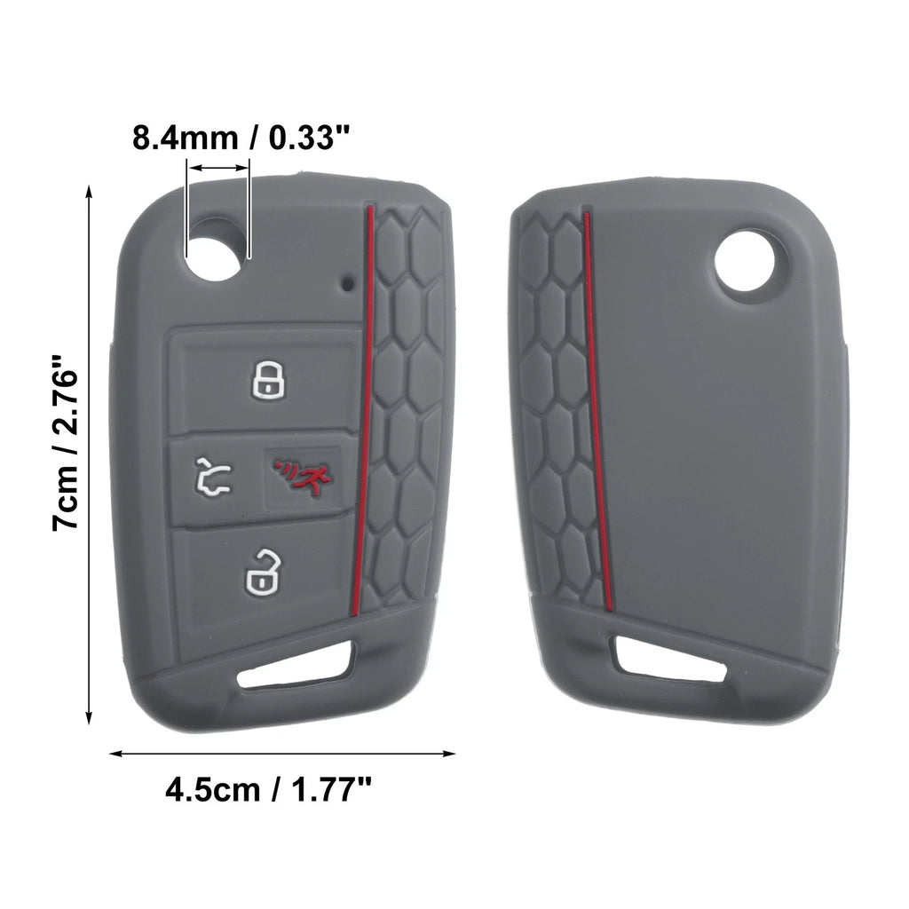 2X Silicone Key Fob Cover Case for VW (4 Buttons)