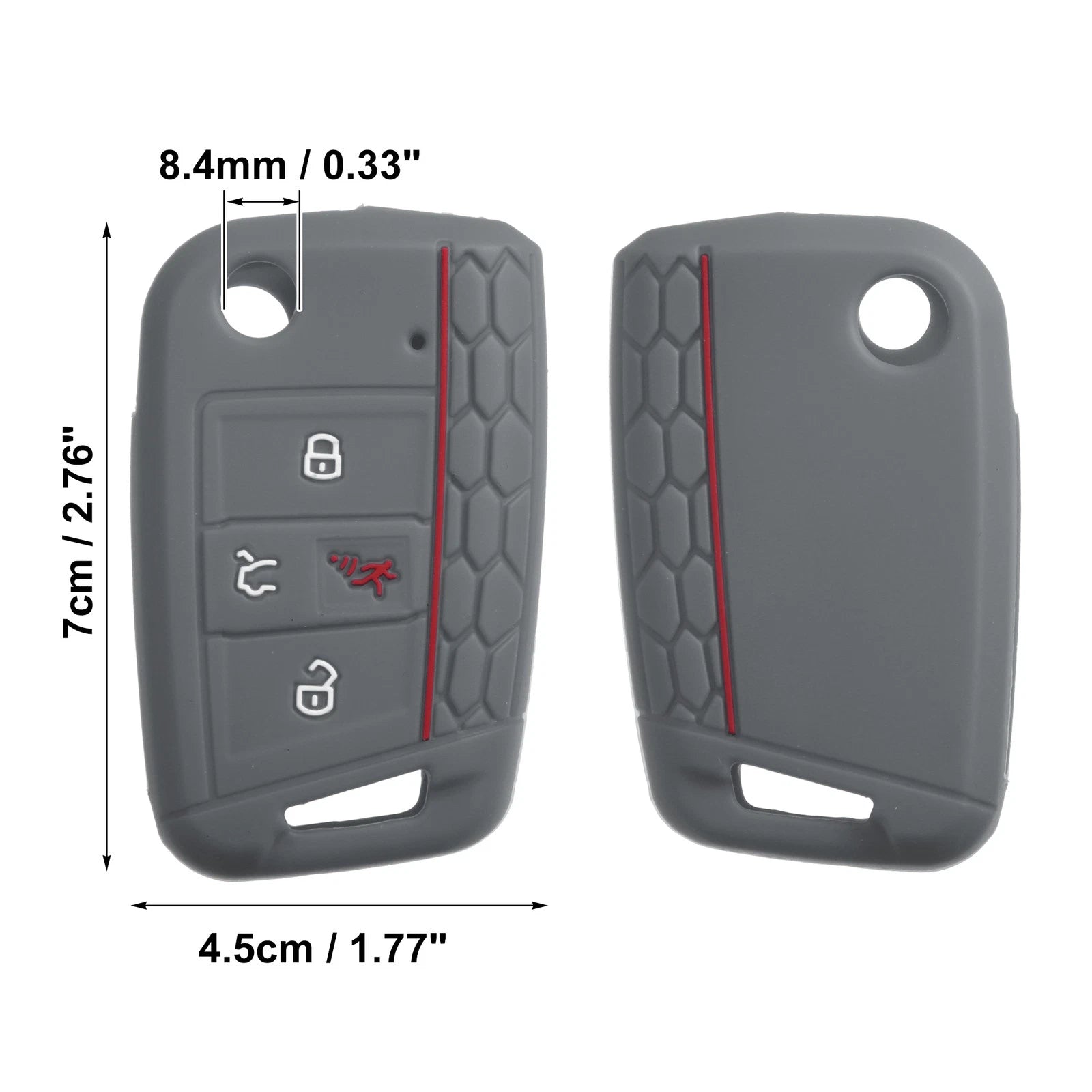 2X Silicone Key Fob Cover Case for VW (4 Buttons)