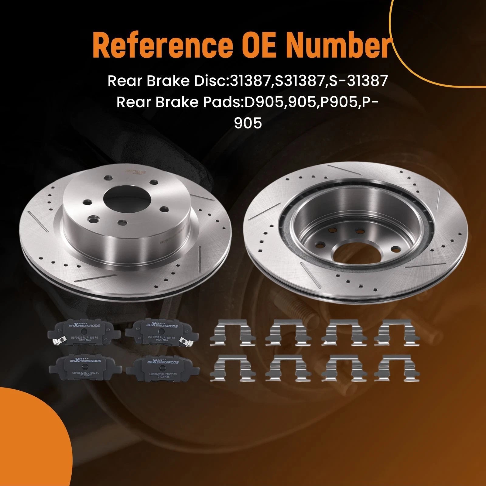 Set of 4 Rear Brake Rotors & Ceramic Pads for Infiniti G37/M35 (2006–2013)