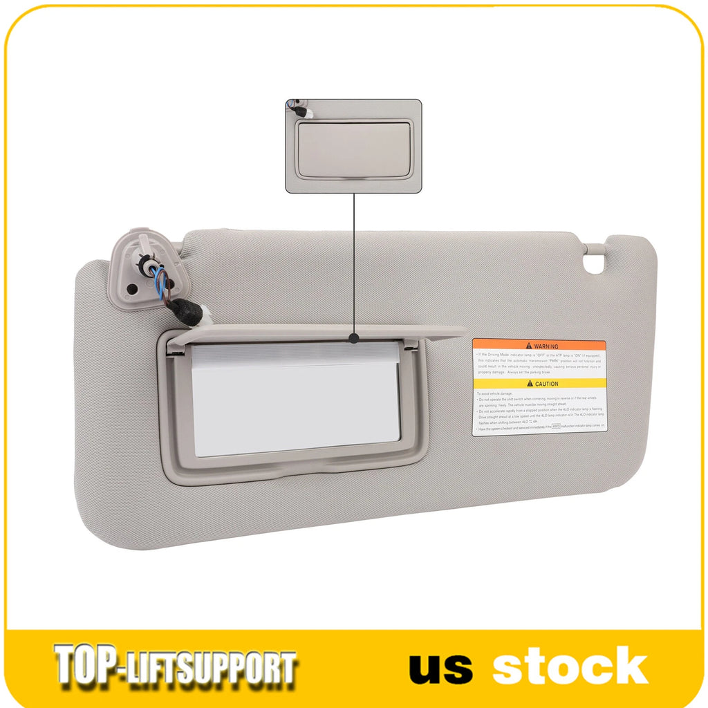 Left Driver Gray Sun Visor for Infiniti QX56 QX80 (2011–2016)