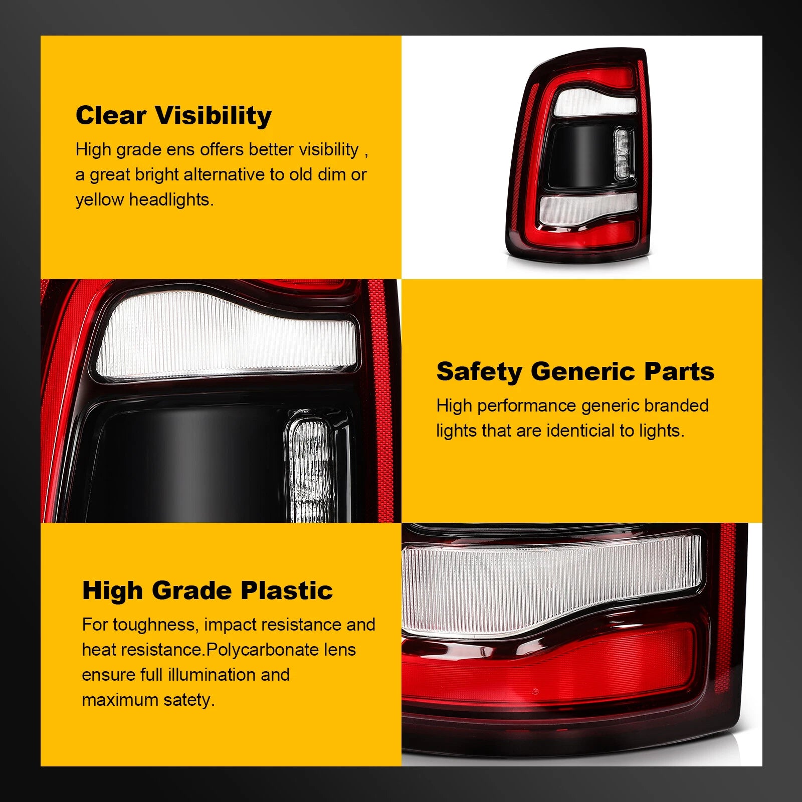 Left Driver Side Full LED Tail Light for Ram 2500 3500 (2019–2024)
