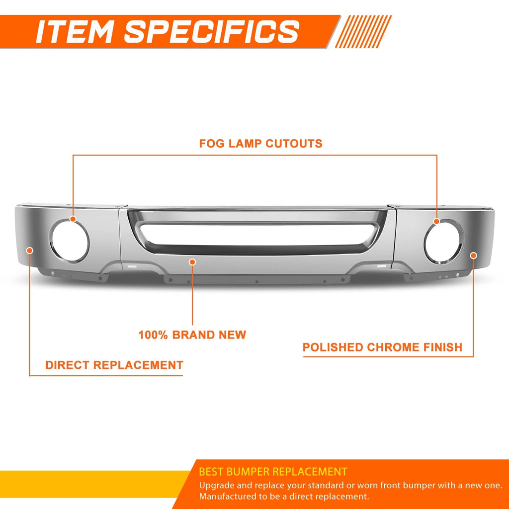 Polished Chrome Front Bumper Face Bar for Ford F-150 (2006–2008)