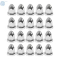 Set of 20 Chrome Lug Nut Covers for Semi Truck (Push-On, 33mm)