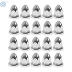 Set of 20 Chrome Lug Nut Covers for Semi Truck (Push-On, 33mm)