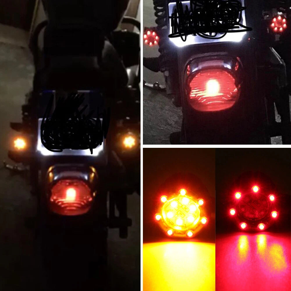 4Pcs LED Bullet Turn Signal Brake Running Tail Light for Motorcycle