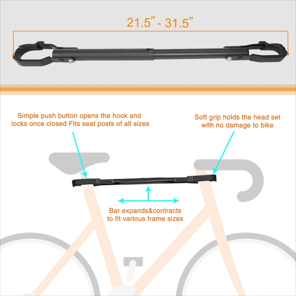 Adjustable Bike Bicycle Tube Top Rack Carrier Adaptor Extension Bar (60cm-80cm)