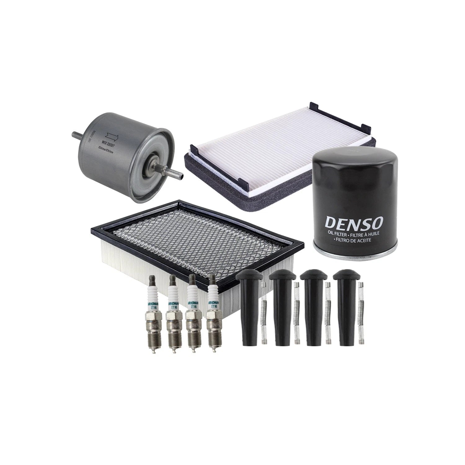 Tune Up Kit 4 Spark Plugs & Boots for Ford Escape Mariner Tribute (2001–2012)