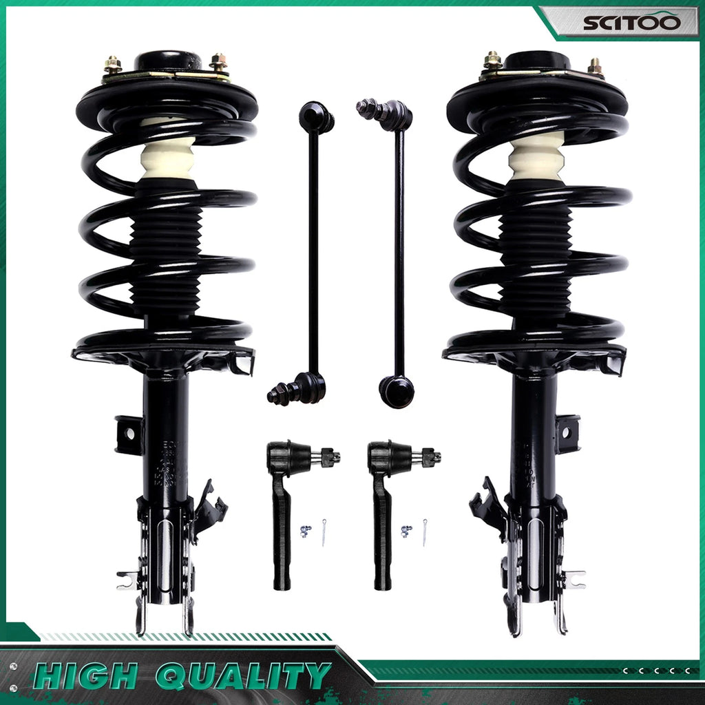Front strut shocks sway bar link outer tie rod kit for Nissan Quest (2004–2009)