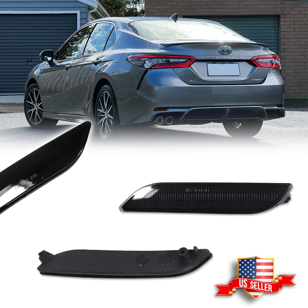 2X Smoked Lens Rear Bumper Reflector Lights for Toyota Camry (2018–2023)