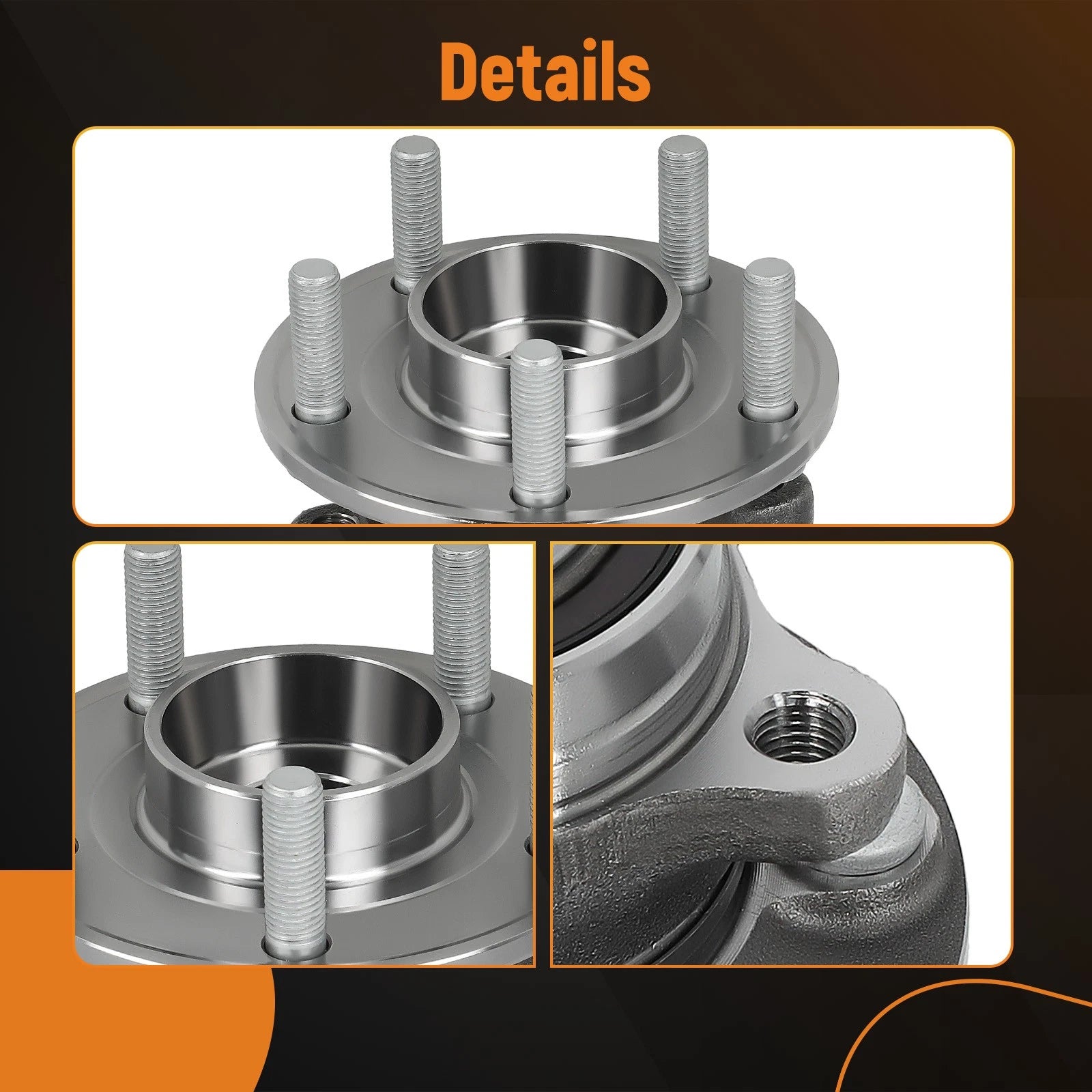 2X Front Rear Wheel Hub Bearing for Ford Fusion (2013–2020) Lincoln MKZ (2013–2016)