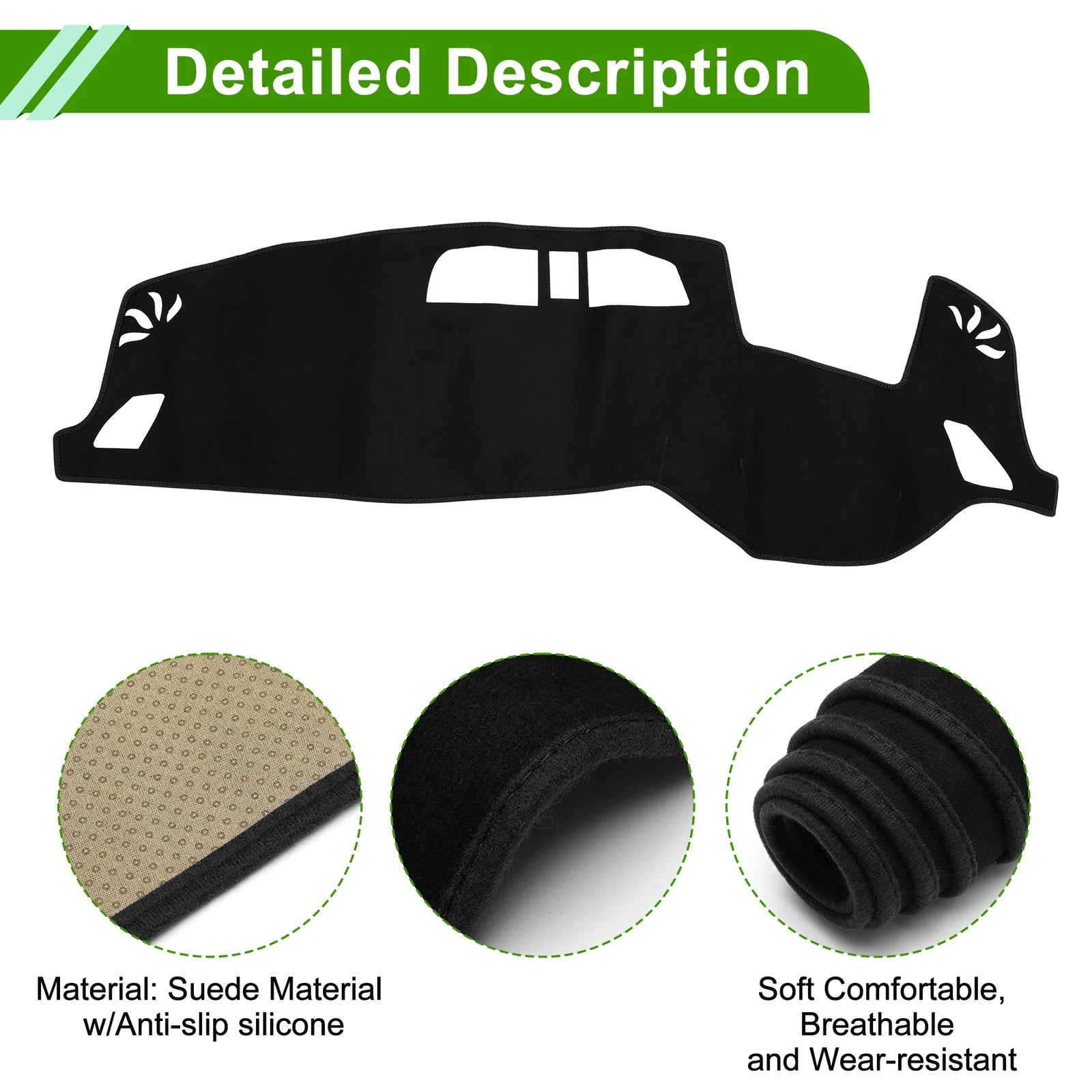 Dashboard Cover Mat for Mitsubishi Outlander 3 PHEV (2013–2021) Black