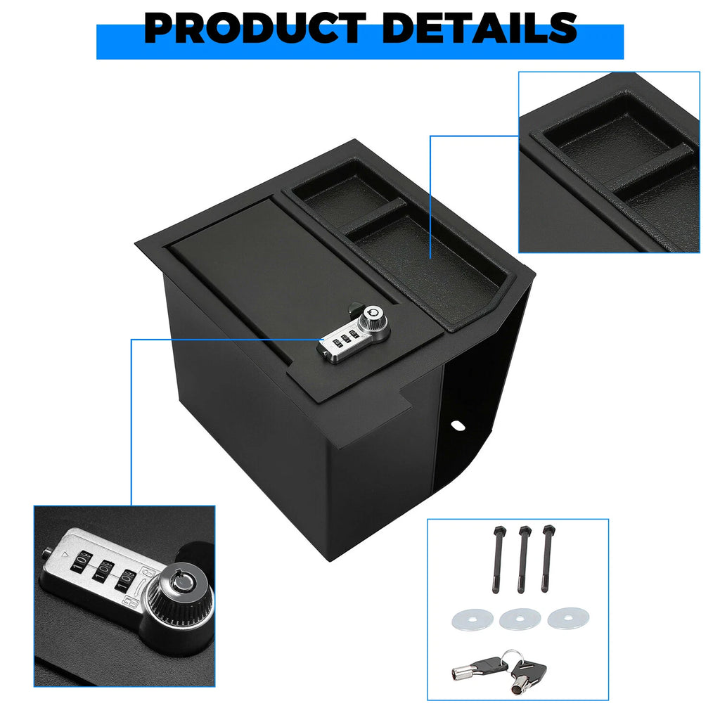 Center Console Safe Box for Toyota Tundra (2007–2013) / Sequoia (2008–2021)