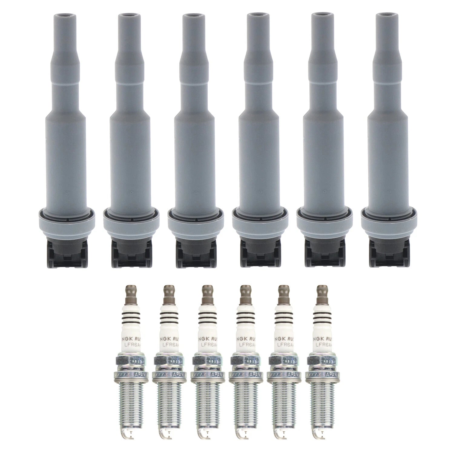 Set of 6 Ignition Coils & NGK Ruthenium HX Spark Plugs for BMW E90 E85 328i Z4