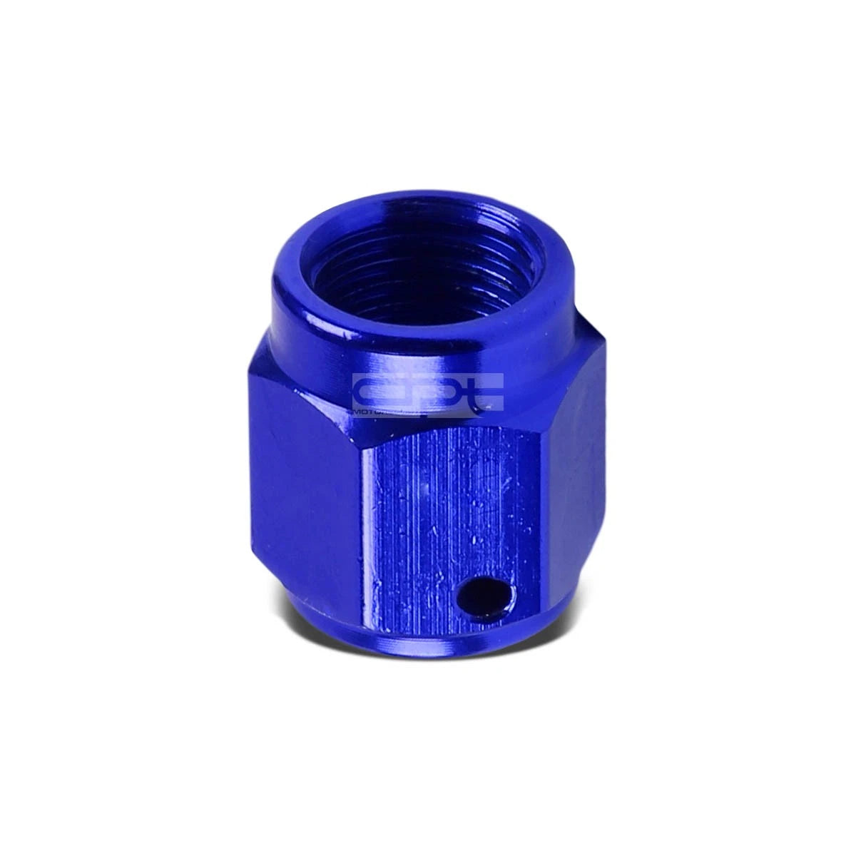 4AN Blue Anodized Aluminum Hex Head Female Flare End Cap/Nut Fitting