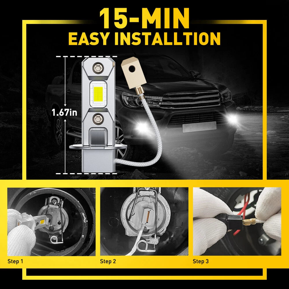 H3 LED Fog Light Bulb Conversion Kit for