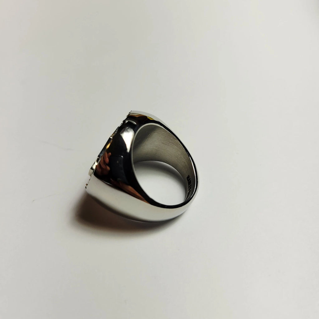 Crystal Bar & Shield Signet Ring for Harley-Davidson (Size 6)