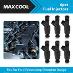 6x Fuel Injector Set for Ford Falcon 4.0L (1998–2010) & Jeep Cherokee 3.7L (2005–2010)