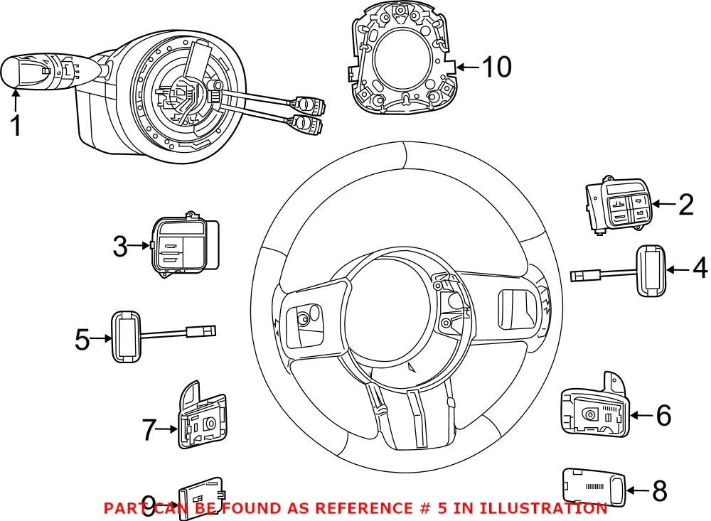 Steering Wheel Radio Controls for Dodge Charger (2011–2023) 5RQ11DX9AC