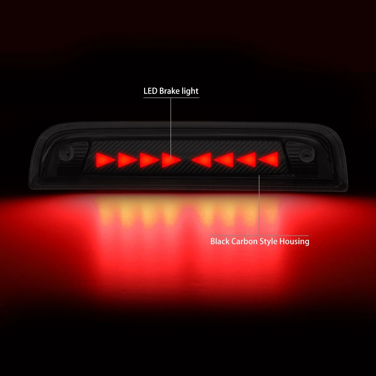 Chasing Triangle LED Carbon 3rd Brake Light for Silverado Sierra (2014–2020)