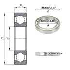 Deep Groove Ball Bearing 6912ZZ for Scooter Skateboard Wheel (60x85x13mm)