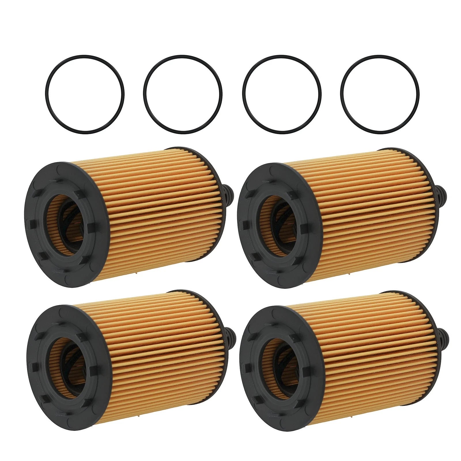 Set of 4 Engine Oil Filters for Audi A3 L4 2.0L Diesel (2013–2014) 071115562C 045115389C