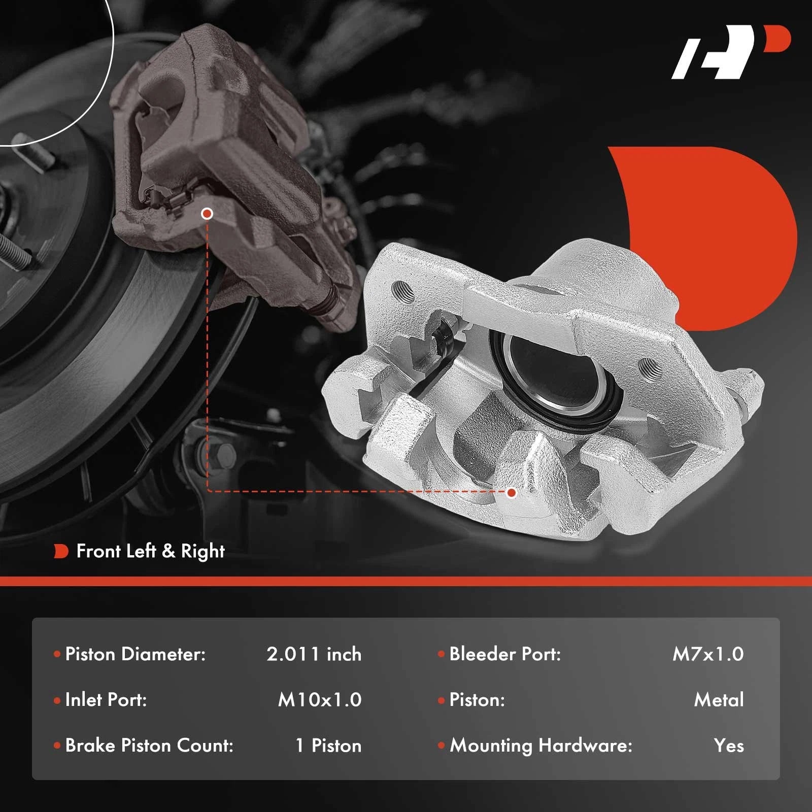 Front Side Brake Calipers with Bracket for Toyota Echo (2000-2001)