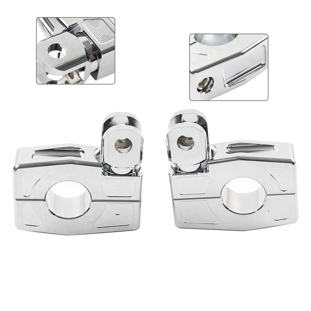 Crash Bar Mount Foot Peg Bracket for Harley (25MM Engine Guard, Chrome)