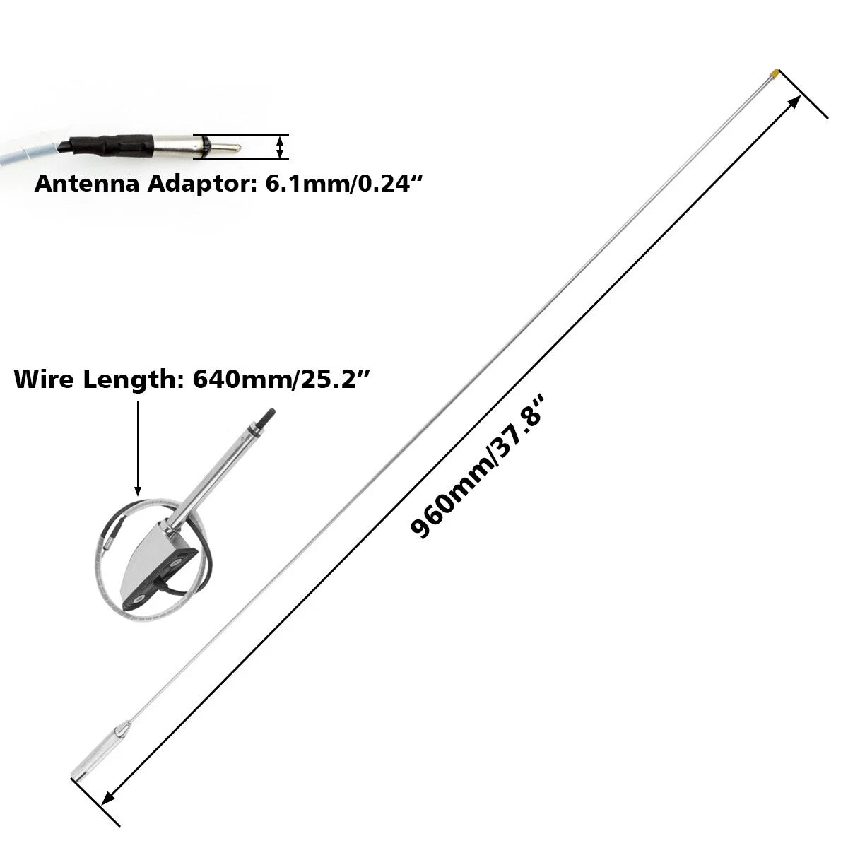 Antenna Kit for Honda GL1800P GL1800HPNA GL1800A (2001–2017)