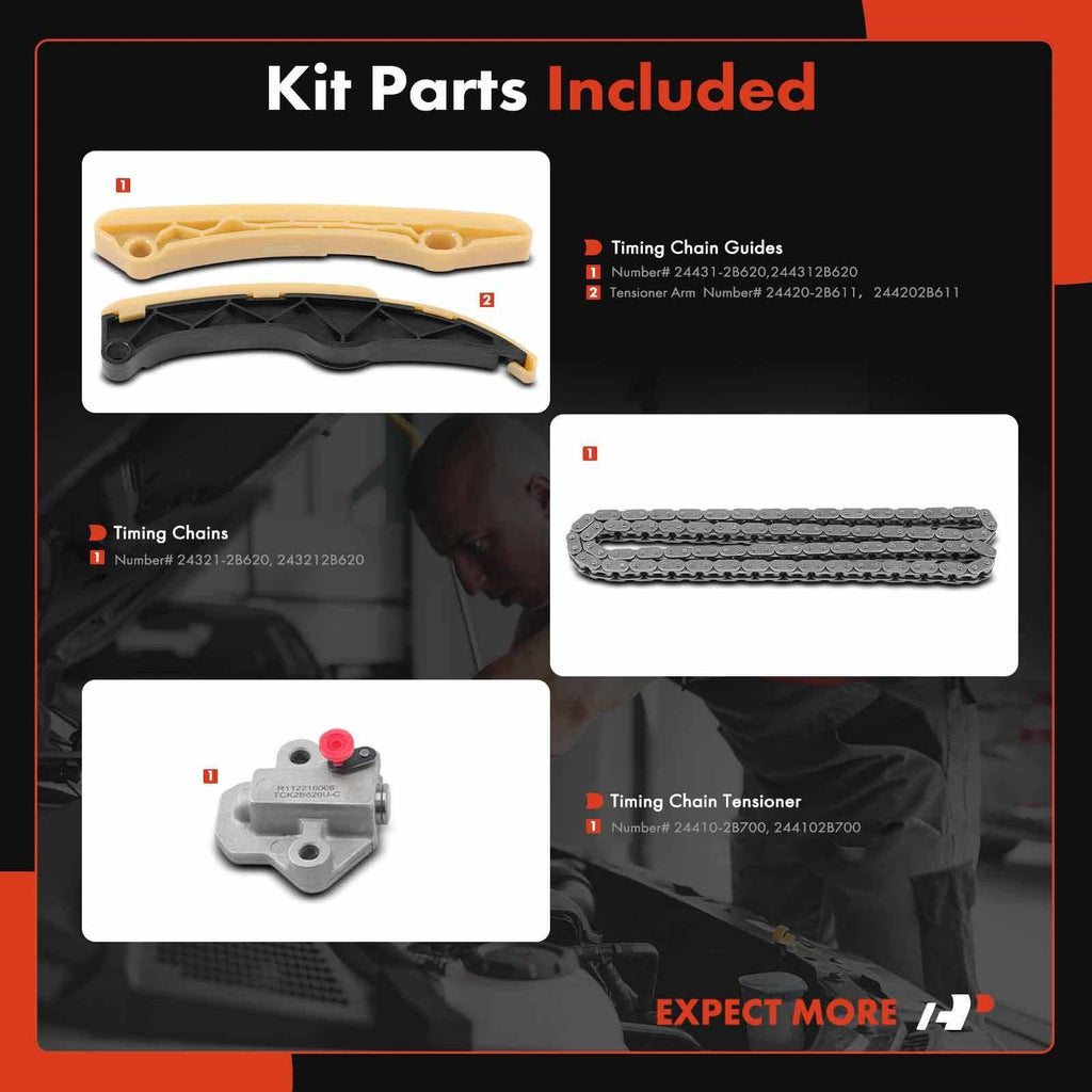 Set of 4 Timing Chain Kits for Hyundai Elantra Accent Tucson Kia Soul Forte