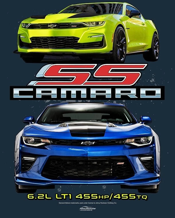 Clothing T-Shirt for Chevrolet Camaro SS Heather Navy (2016–2019)
