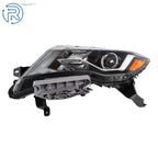 Driver Side Headlight for Nissan Pathfinder (2017-2019) Black Halogen LED DRL