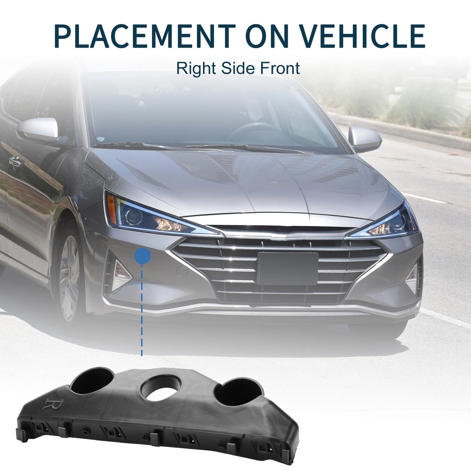 1pc Right Front Bumper Retainer Bracket for Nissan Versa (2020–2022) Black ABS