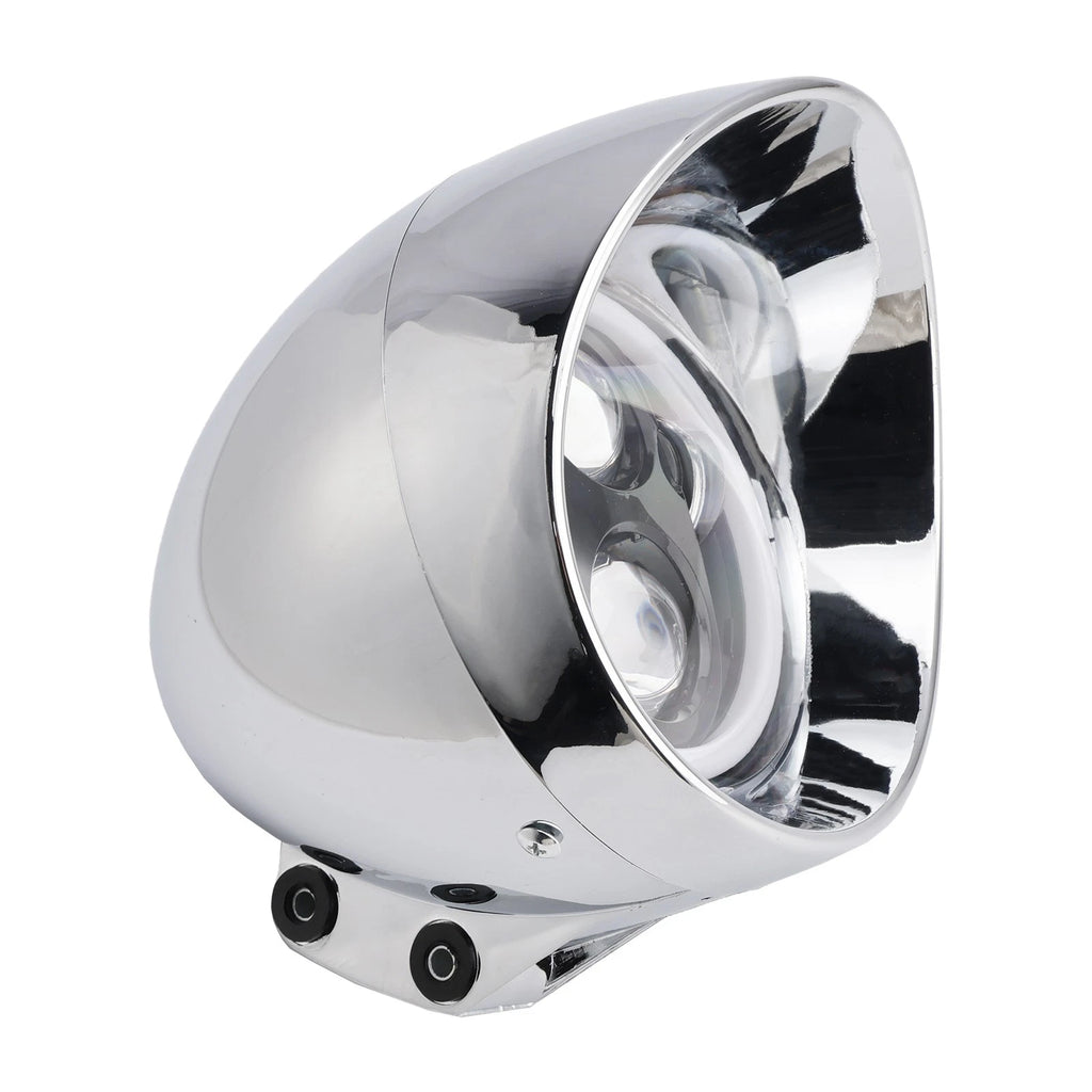 5.75" Chrome Motorcycle Spotlight Headlight Fog 4-Bulbs for Motorcycle Scooter